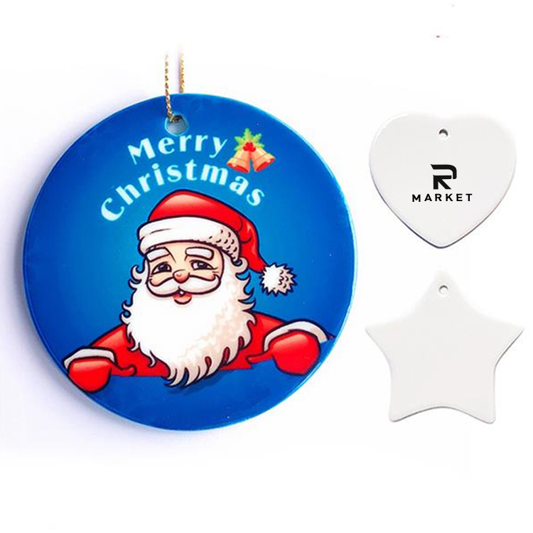 Christmas Ceramic Pendant Porcelain Slice 3