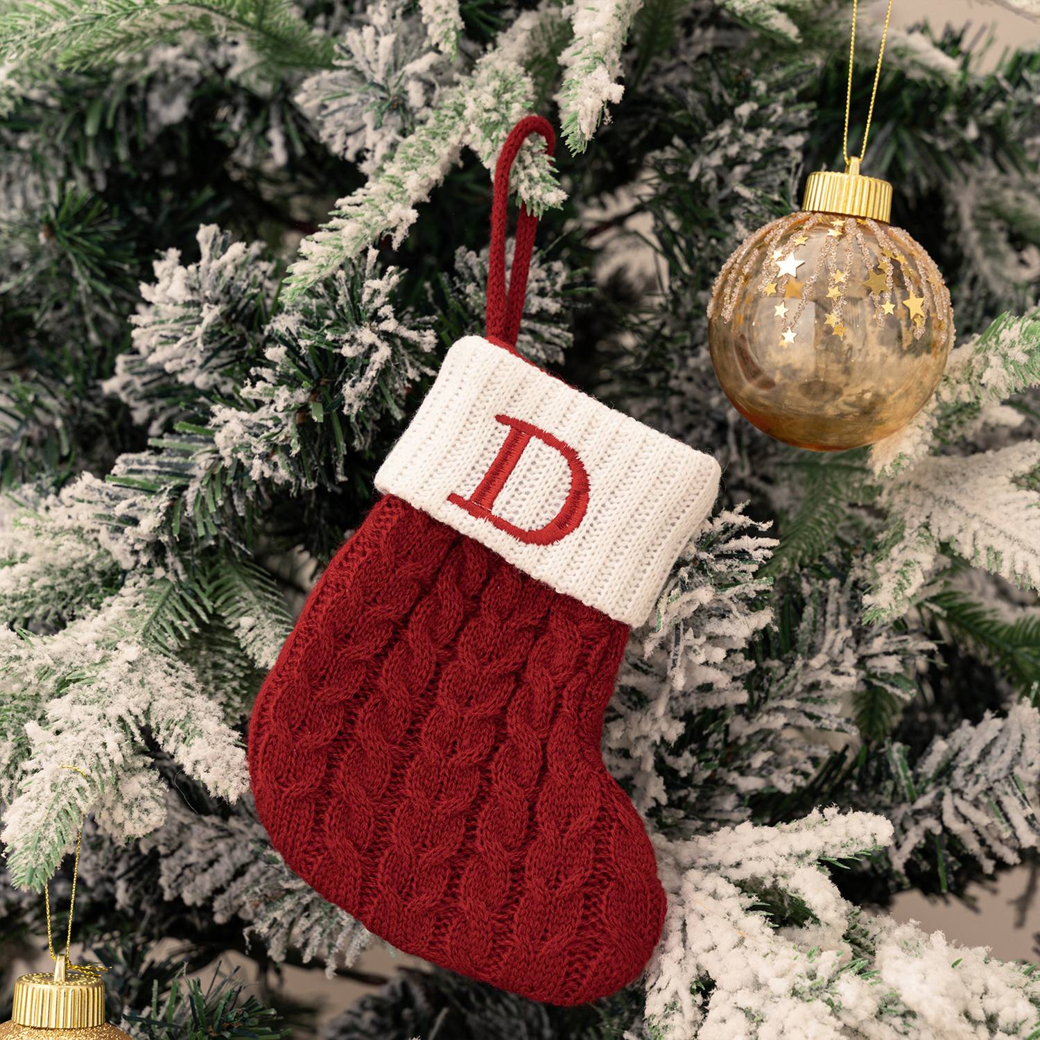 Mini Cotton Knitted Christmas Stocking 17
