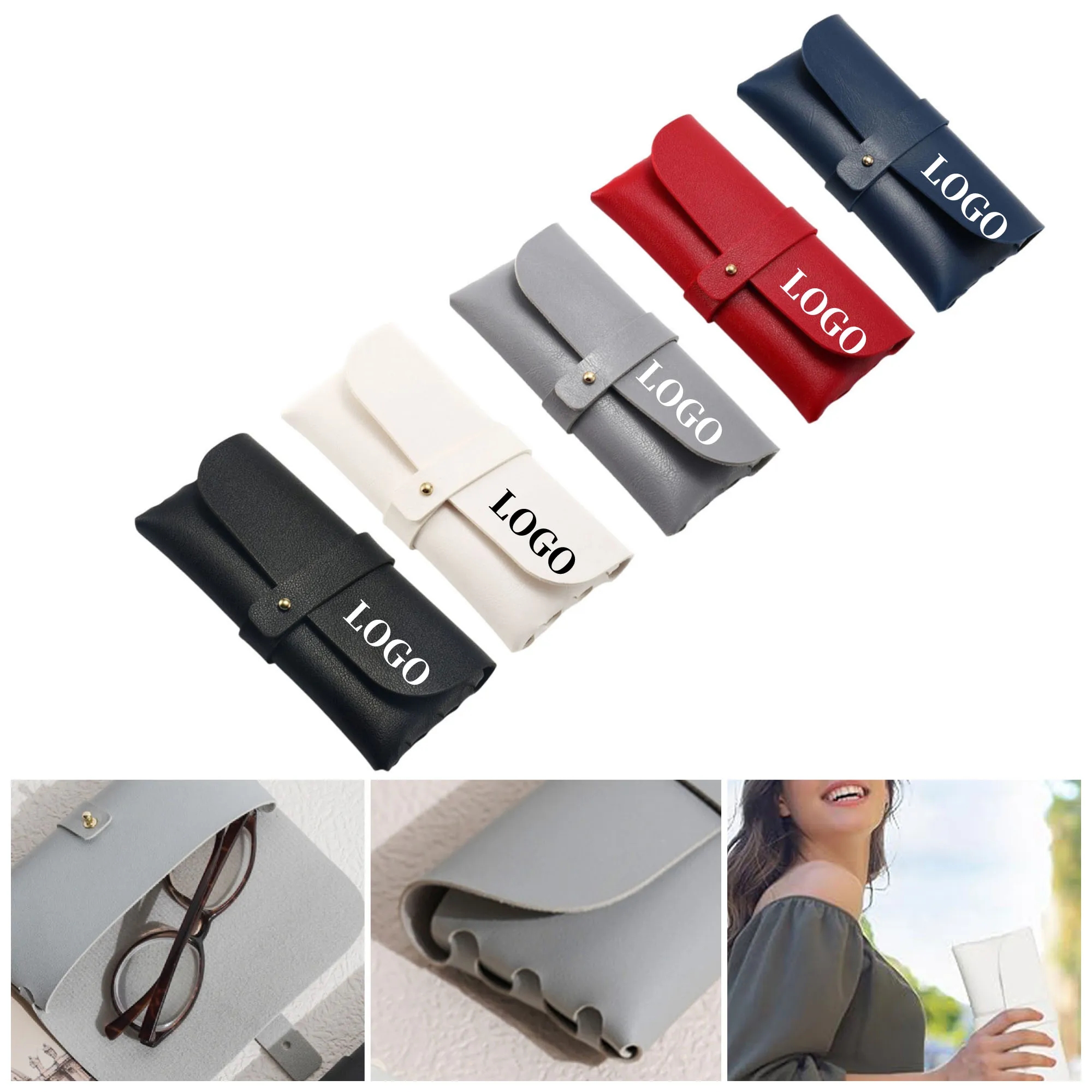 PU Leather Eyeglass Case Soft Sunglasses Pouch 6