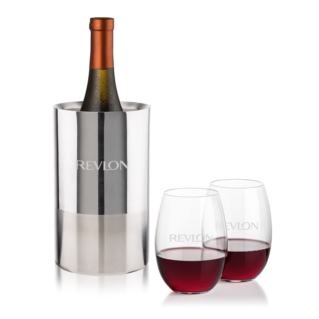 Catania Wine Cooler & Carlita Stemless Wine Set