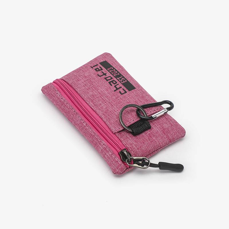 Compact Oxford Zipper Purse Pouch w/ Key Ring 5