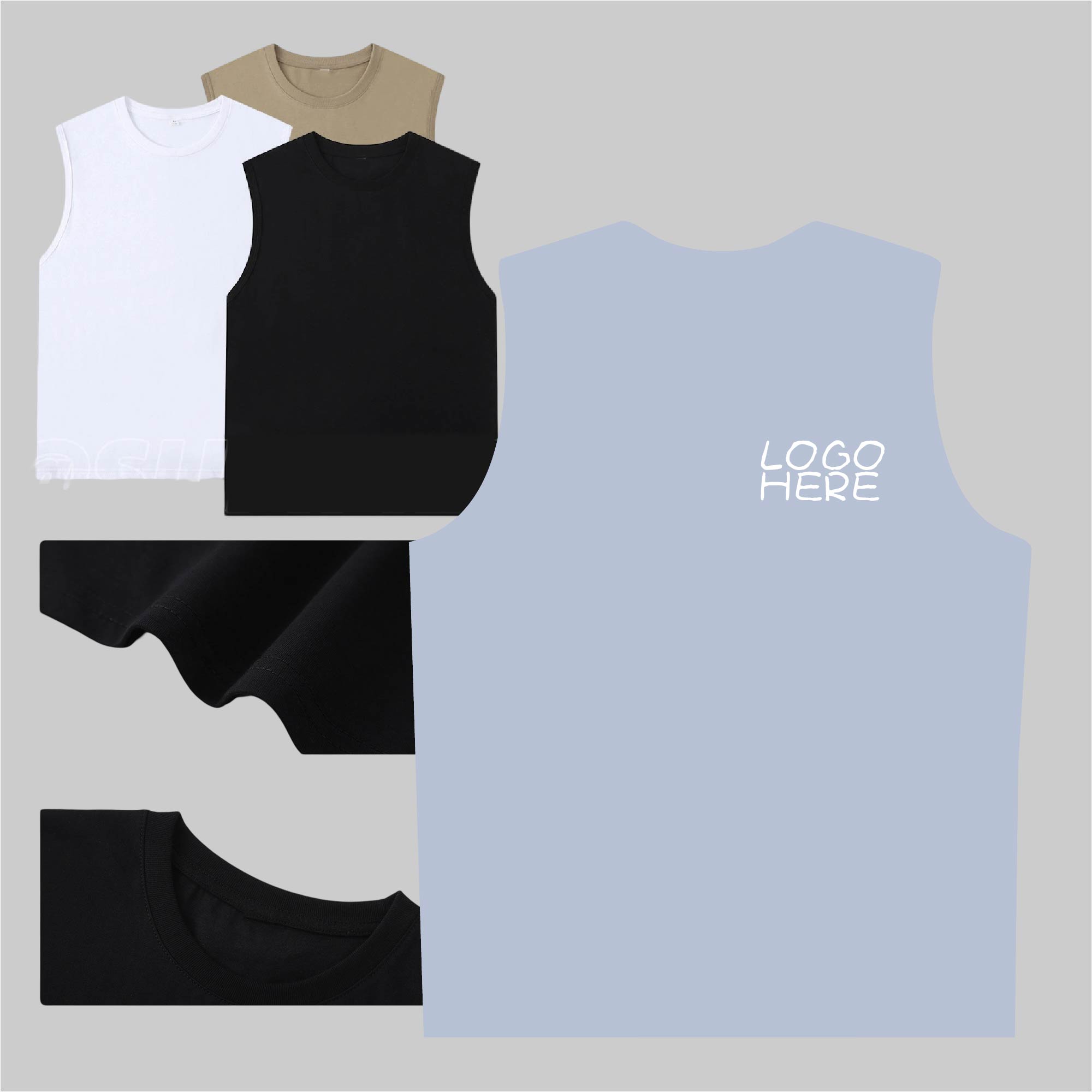 Knit Cotton Sleeveless Tee 3