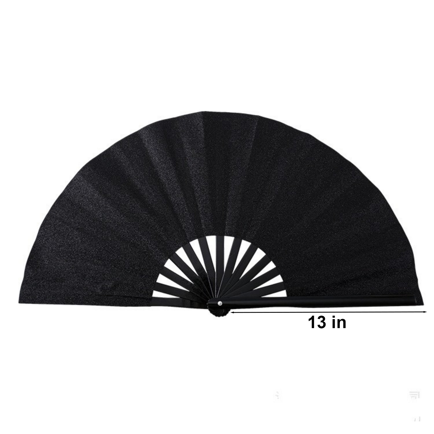 13 Inch Glitter Bamboo Handheld Folding Fan 4