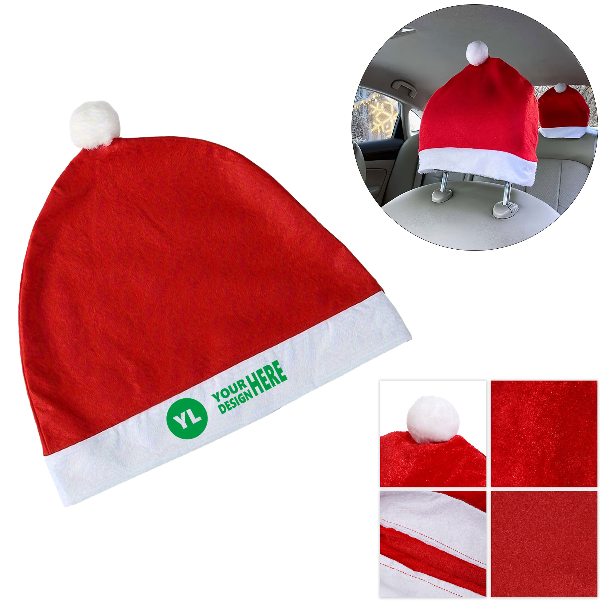 Christmas Car Seat Santa Hat Accessory 3