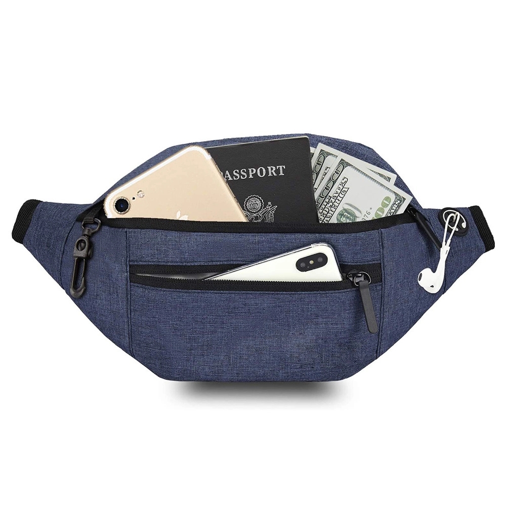 Large Crossbody Fanny Pack with 4-Zipper Pockets 2