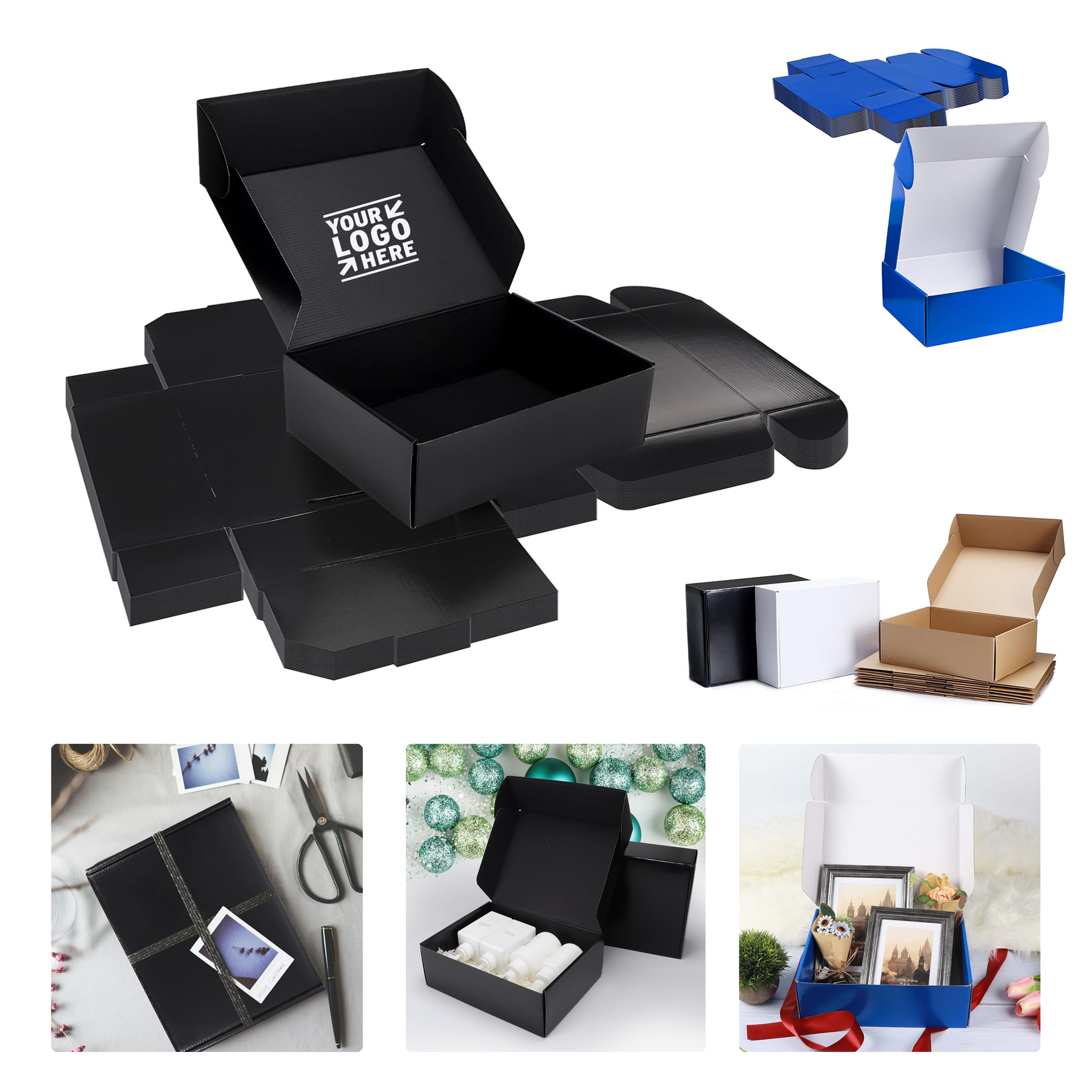Large Recyclable 12x9x4 Inches Cardboard Mailer Gift Box for Small Business Shipping Packaging