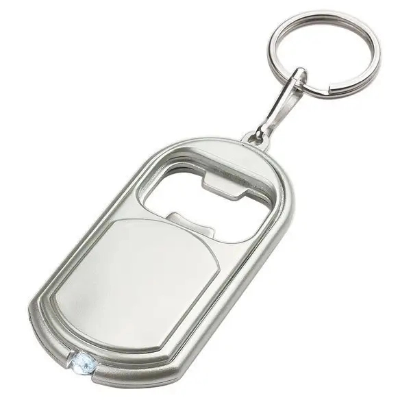 Aluminum Plain Bottle Opener with Keychain 2