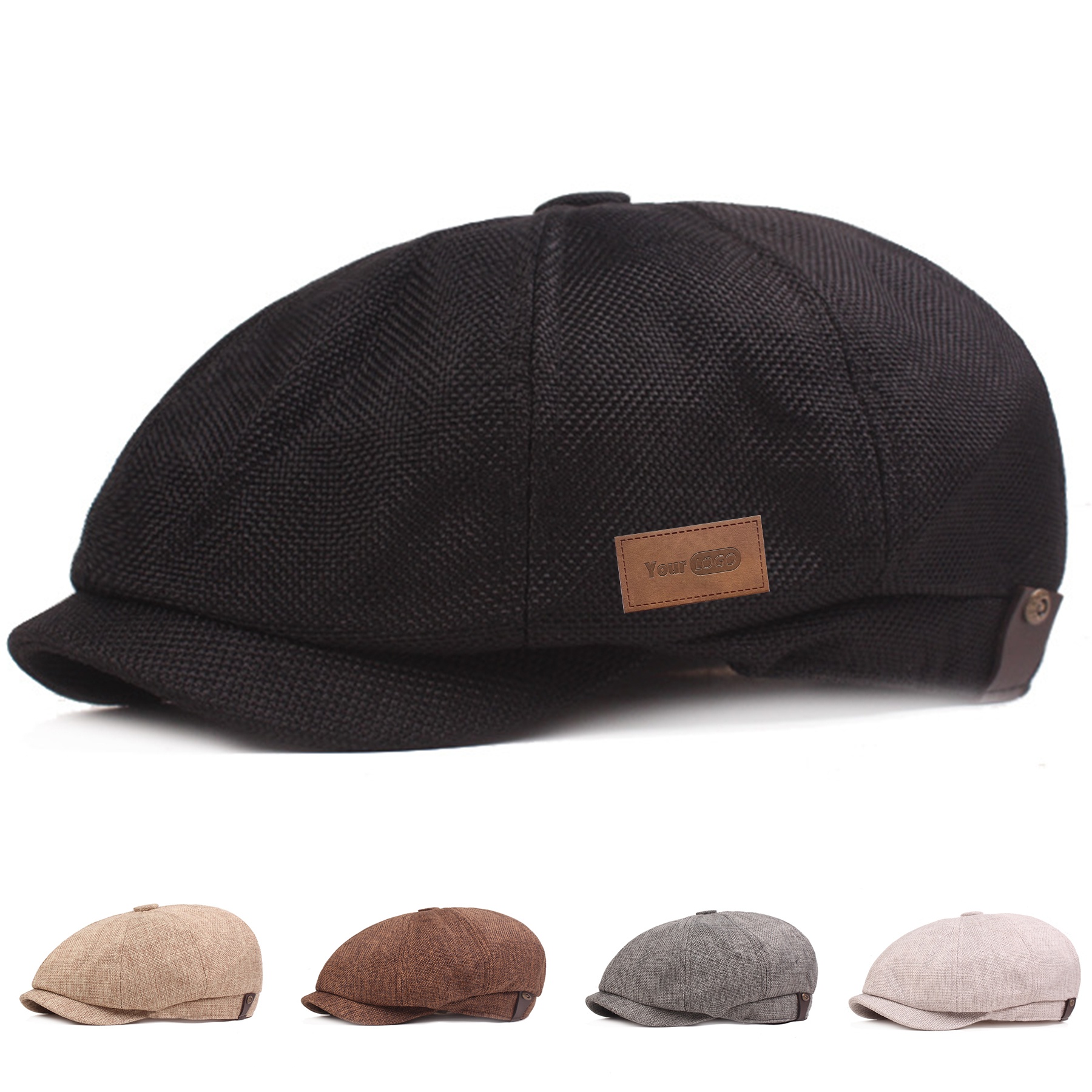 Men's Cotton and Linen Newsboy Cap 5