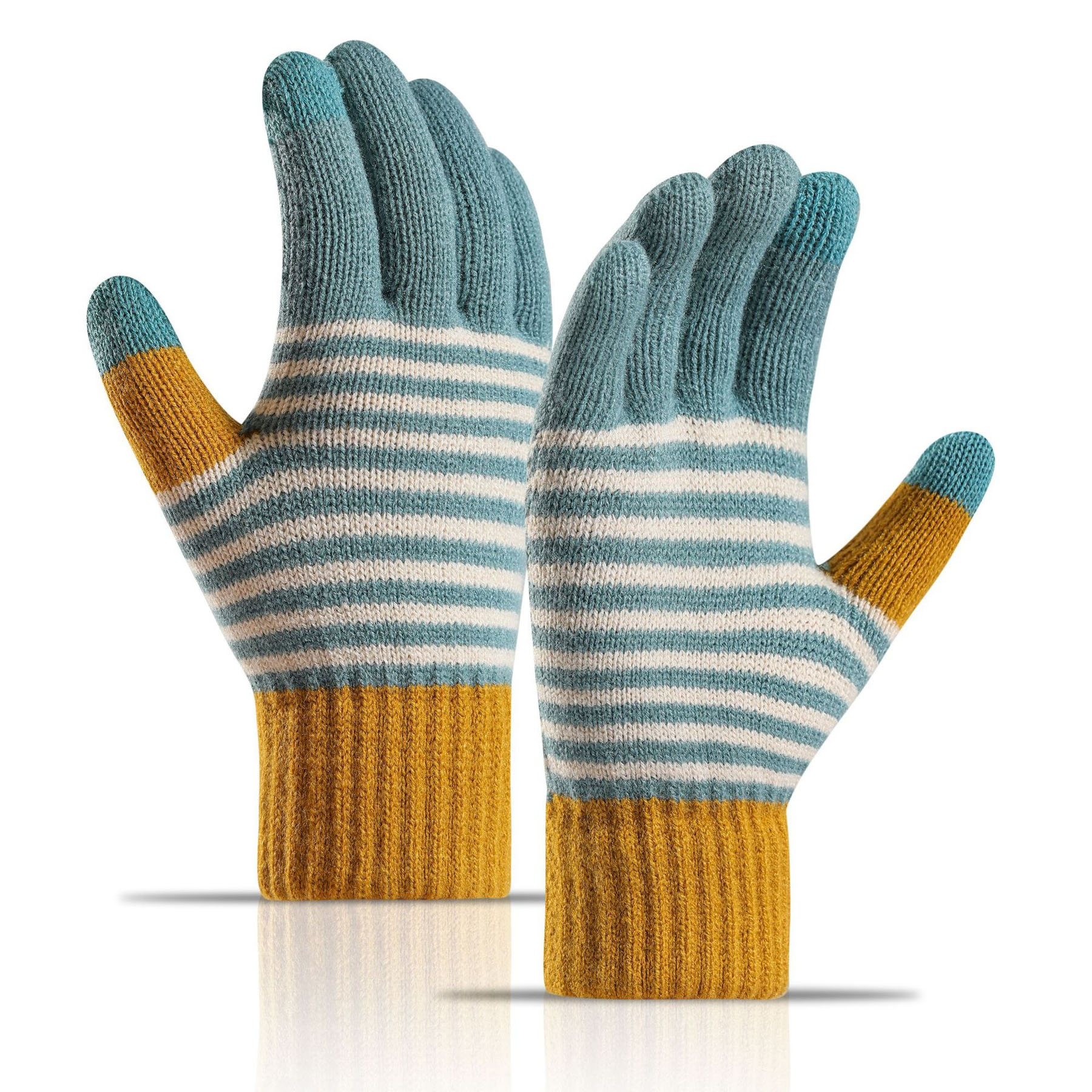 Outdoor Cycling Warm Striped Gloves 2