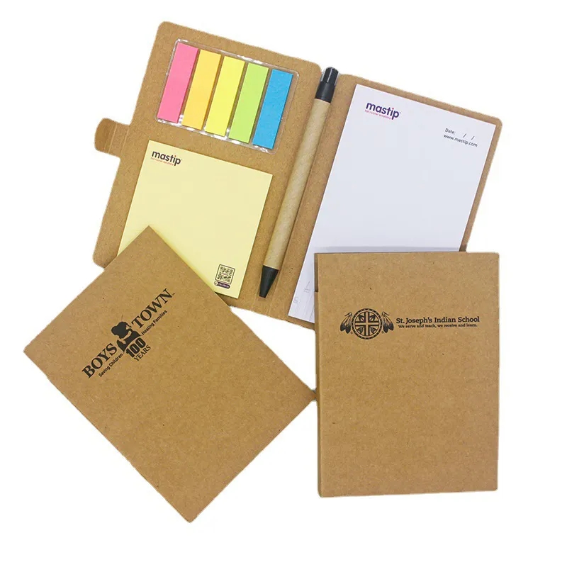 Kraft Notepad with Sticky Notes and Pen 3