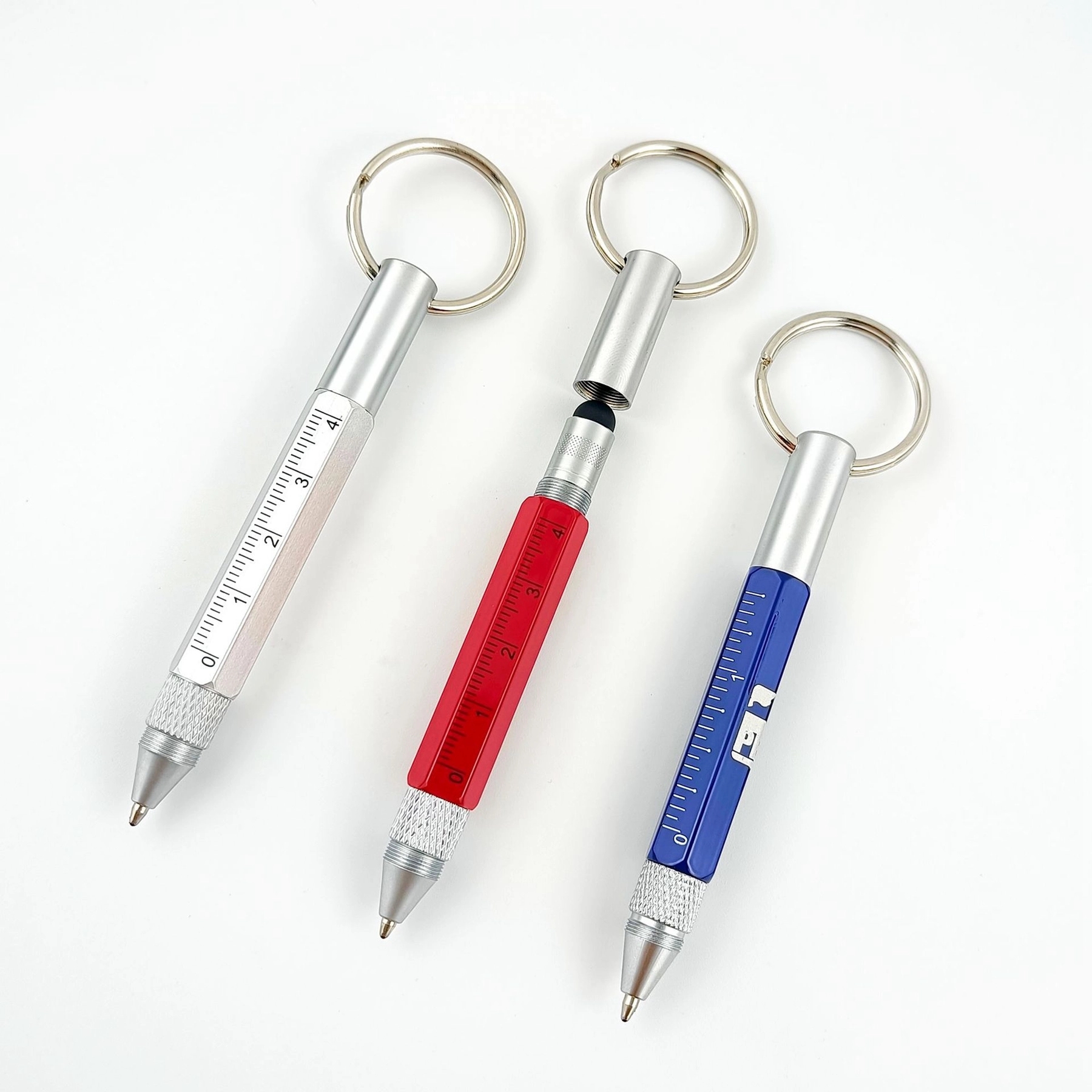 6 in 1 Multifunction Screwdriver Ballpoint Pen Keychain 11
