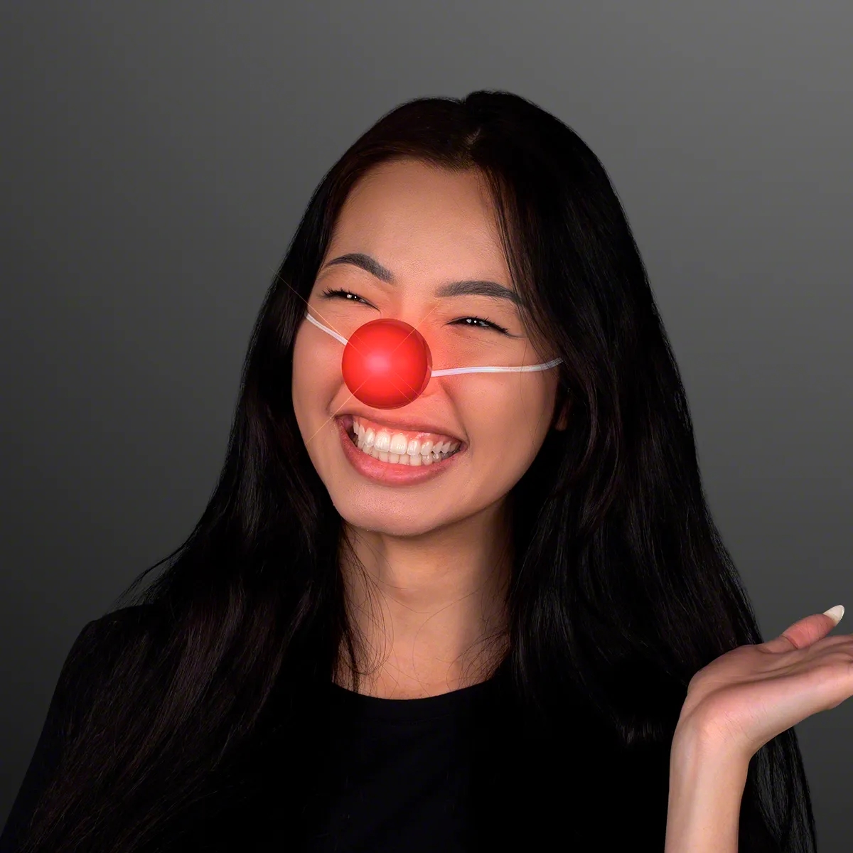 Light Up Red Clown Nose with Blinking LEDs 3