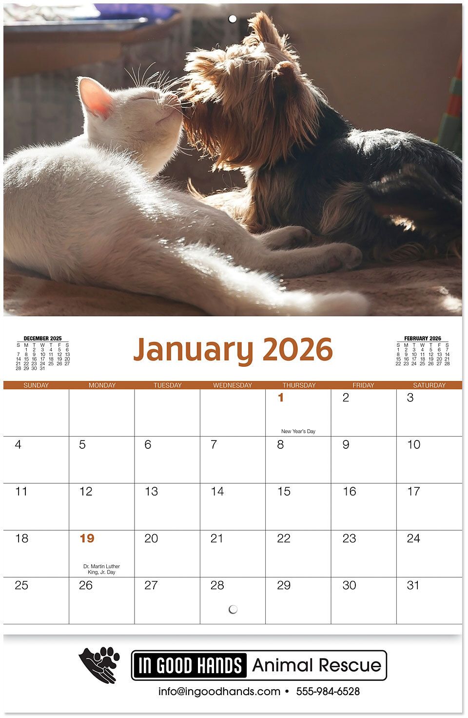 FURRY FRIENDS STAPLED WALL CALENDAR 1
