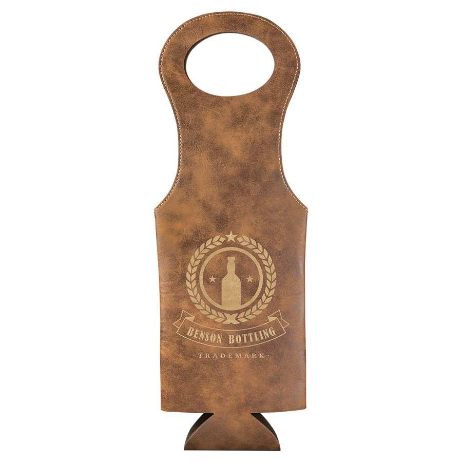 Rustic/Gold Leatherette Wine Bag 1
