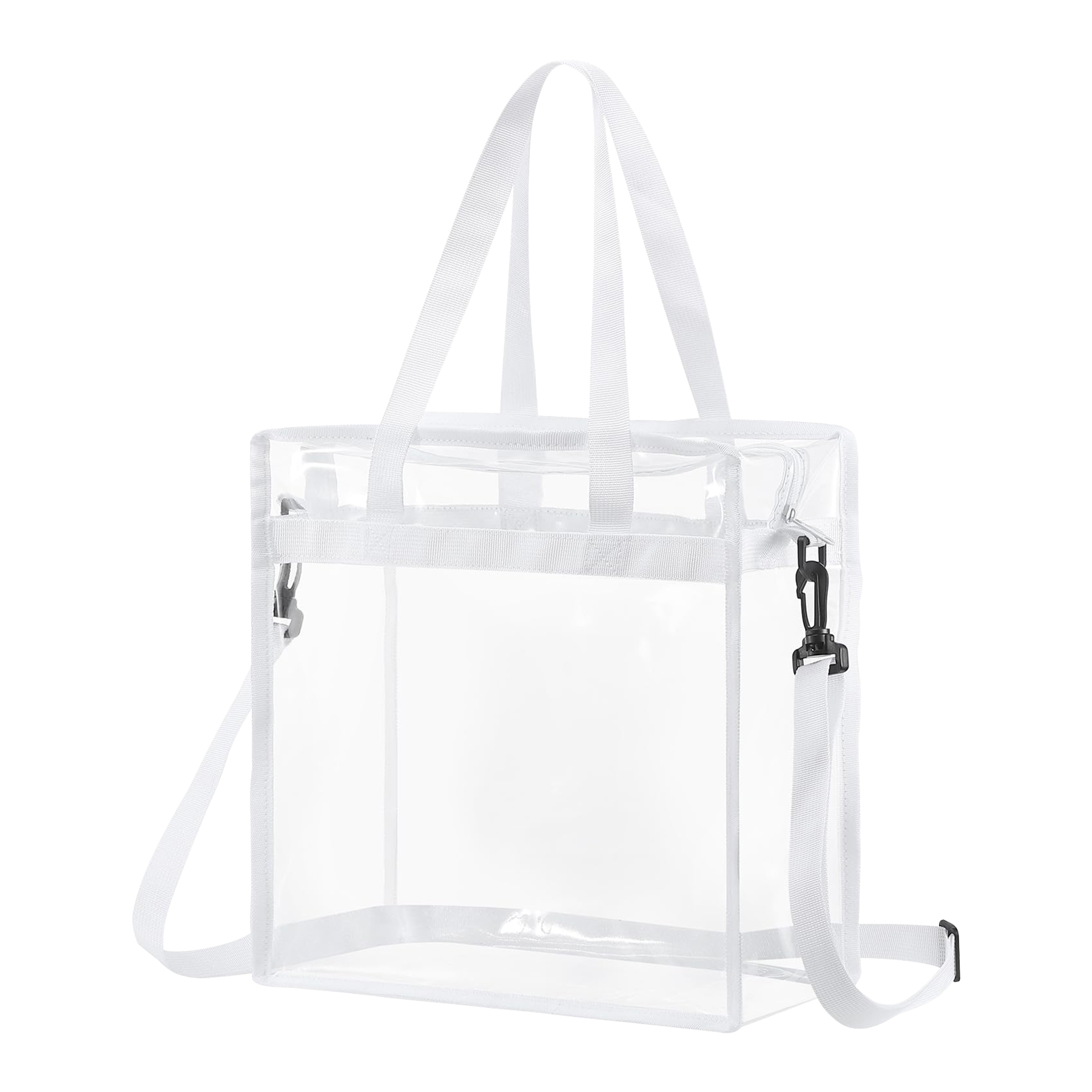 Square Clear PVC Zipper Shopping Tote Bag 10