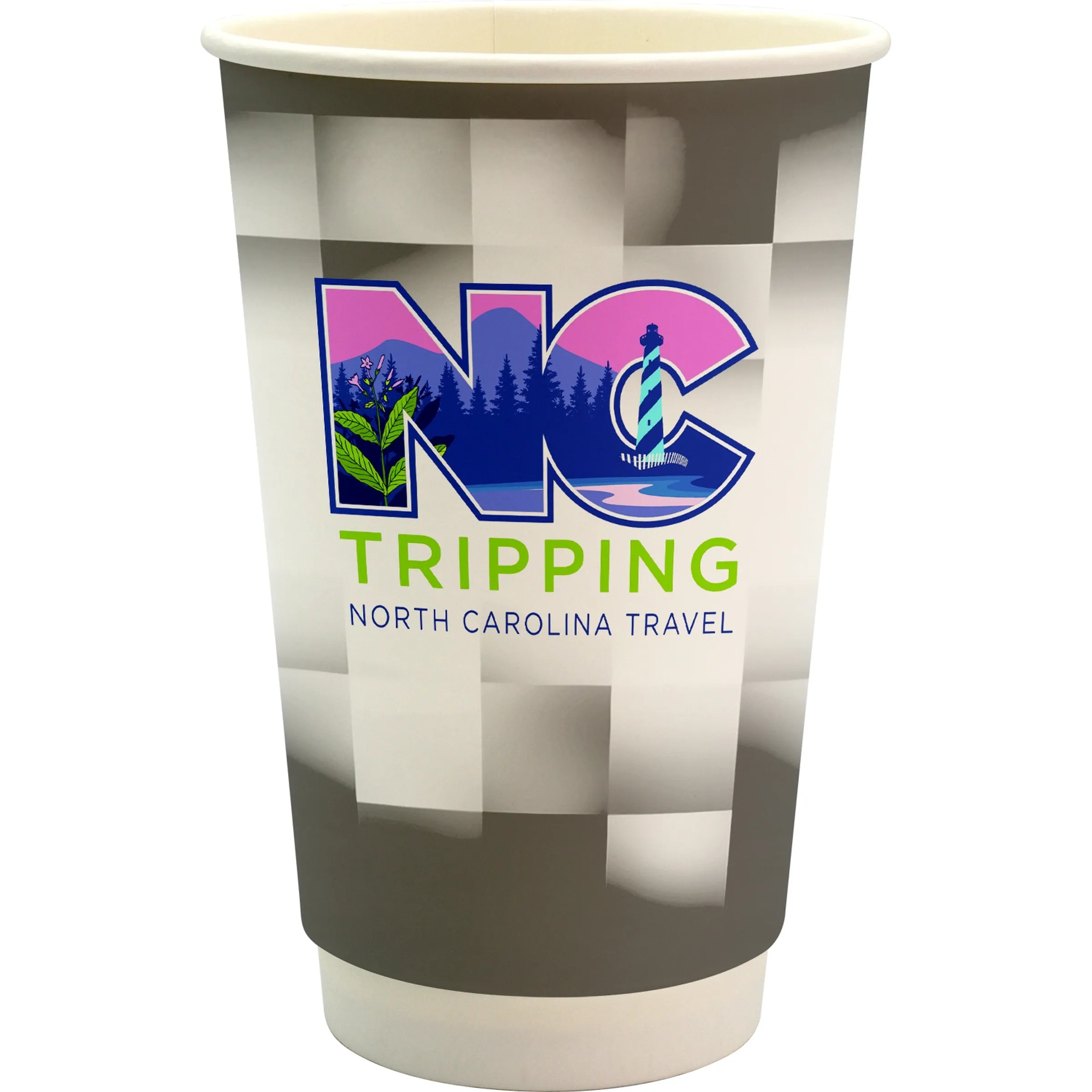 16 oz. Full Color Shaded Checkers Paper Cup 1