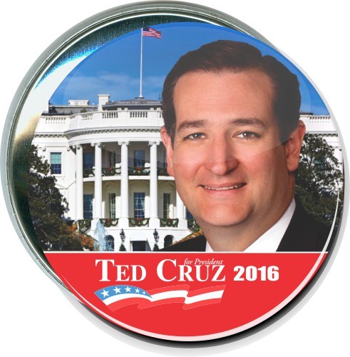 Ted Cruz for President 2016, White House, Political Button