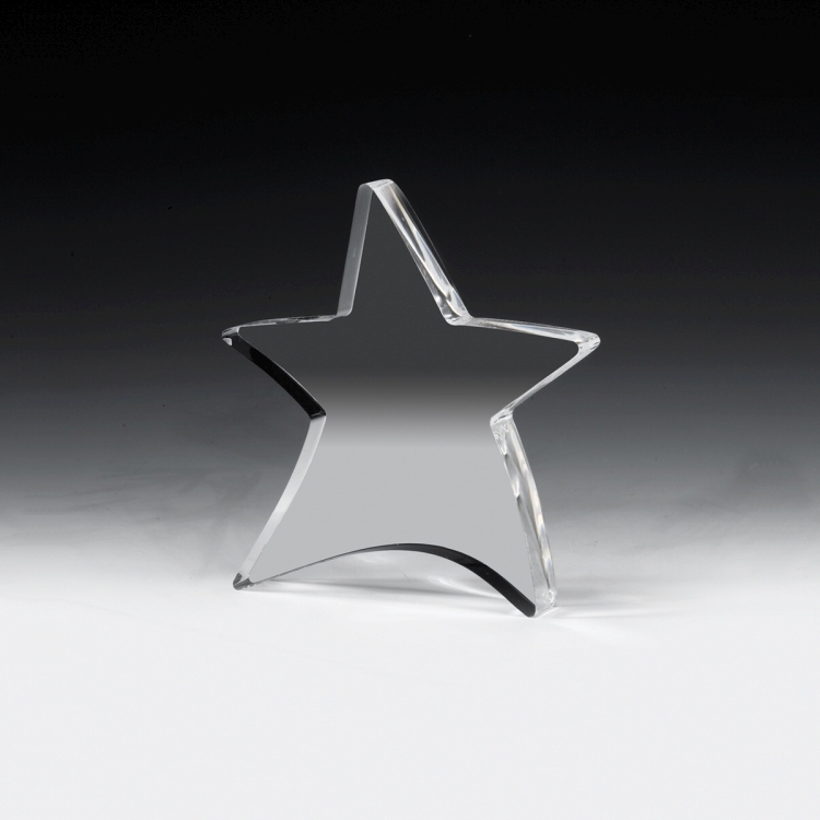 3/4” Thick Moving Star Paperweight - 4-1/2” x 5” -2053S (Screen Print) 1