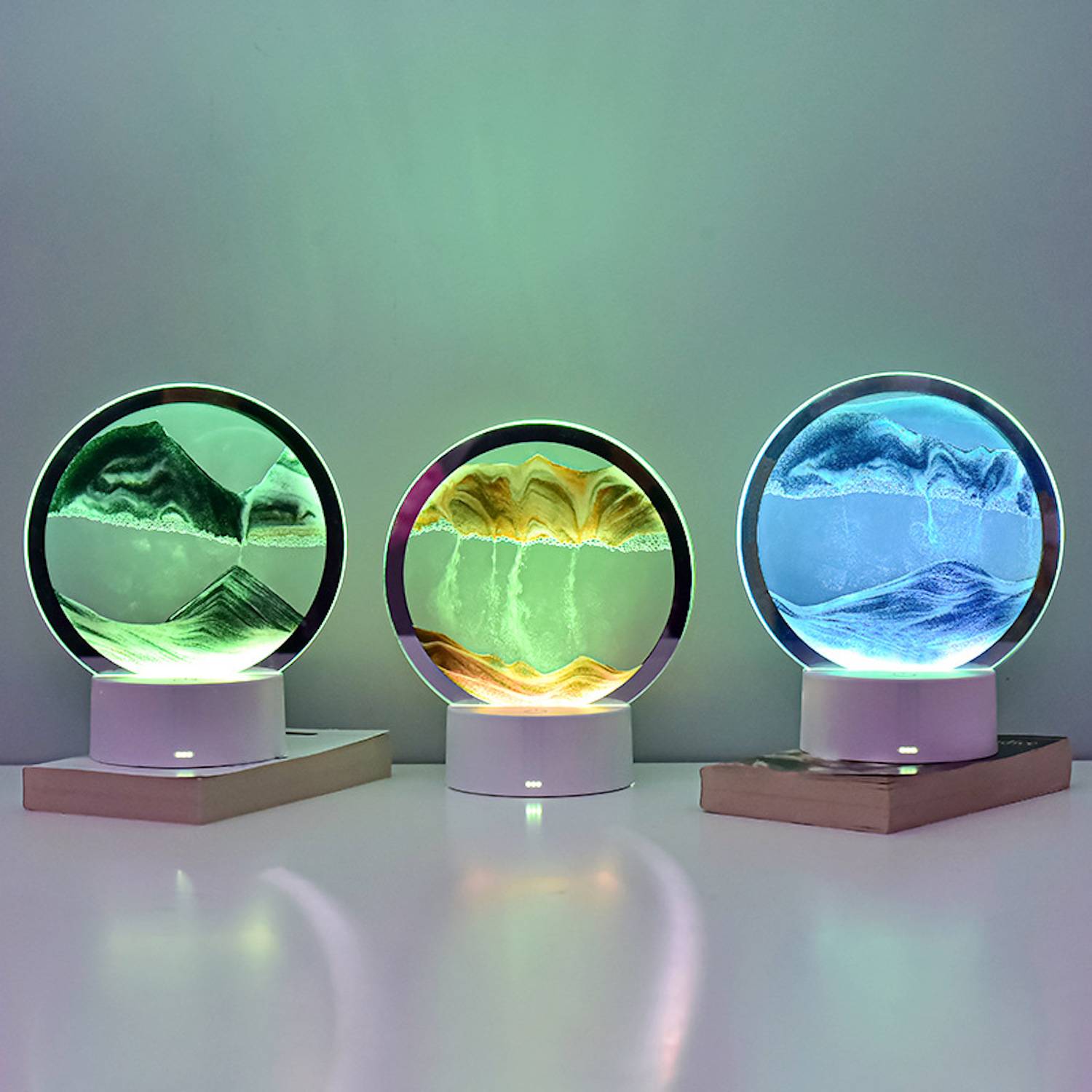 Glass Flow Sand Art Rainbow Night Light 5