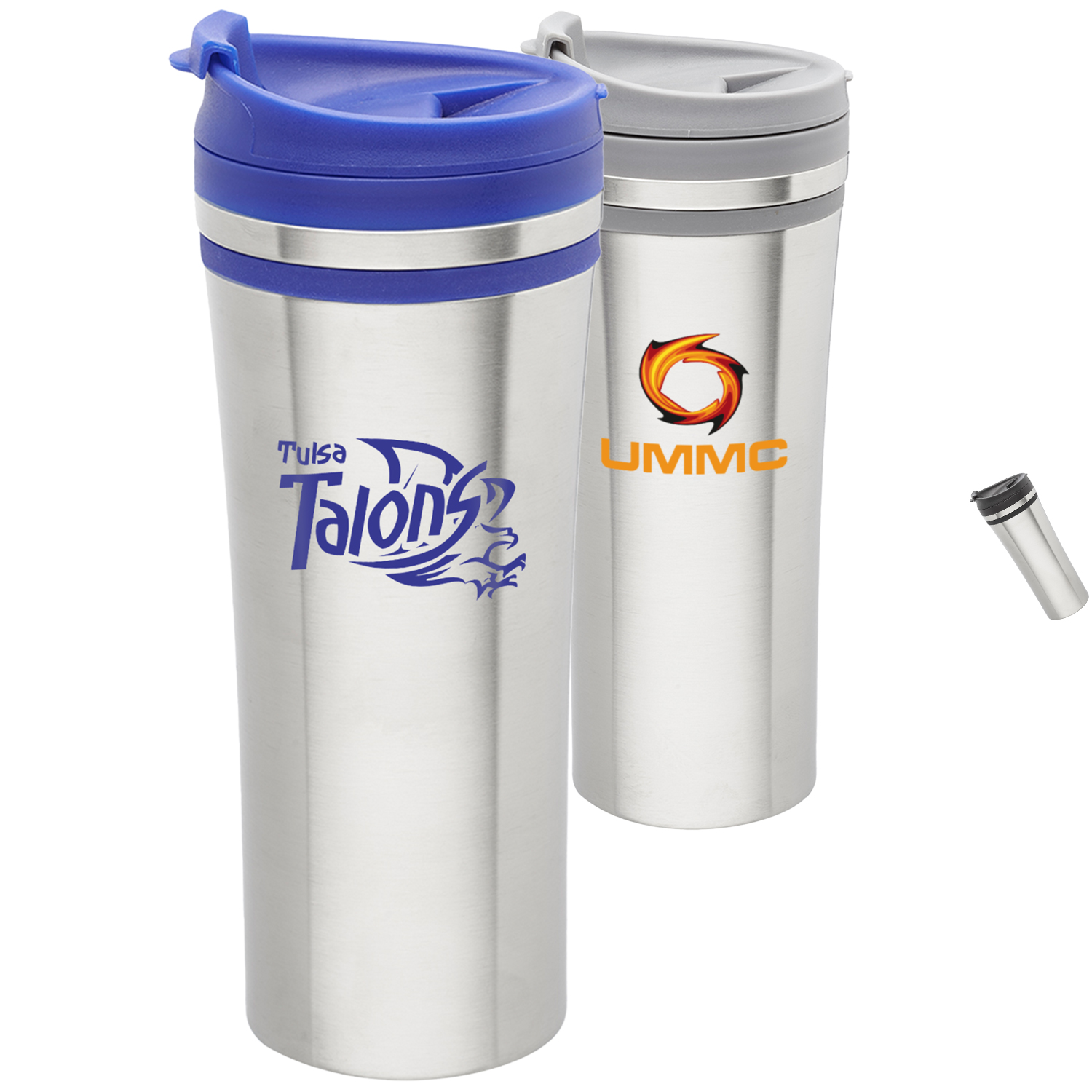 15 oz Insulated Stainless Steel Travel Mugs w/ Flip Lid Top 1