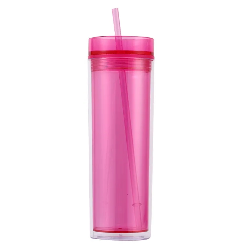 16oz Skinny Clear Plastic Tumblers 5