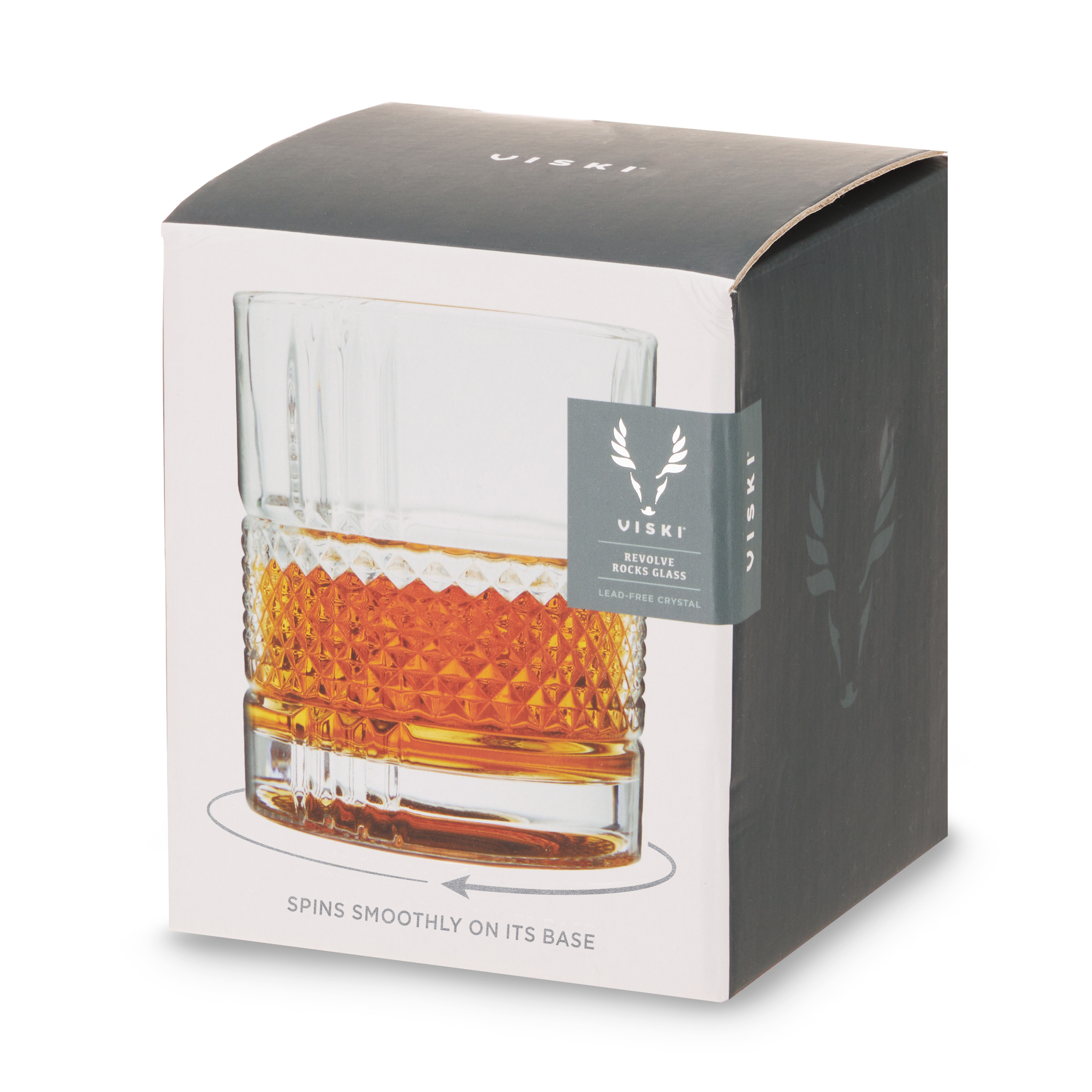 Viski® Revolve Crystal Spinning Rocks Glass 6