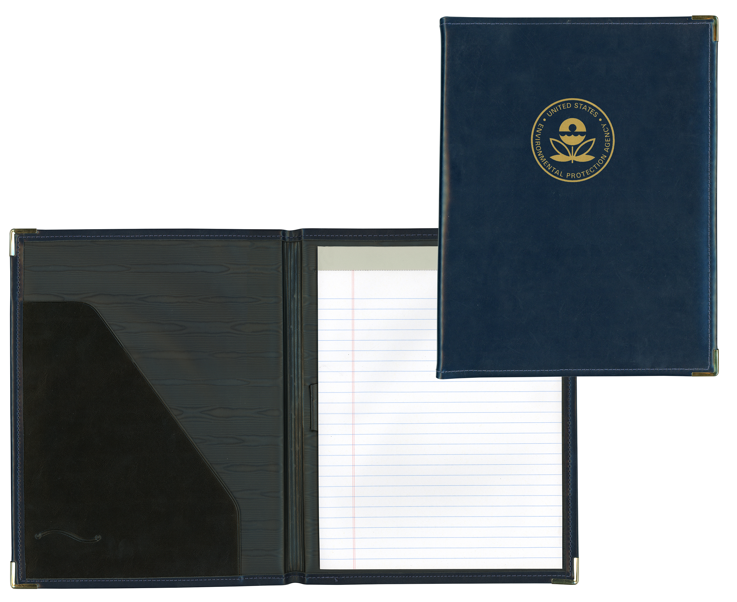 Turned Edge Vinyl Stitched Letter Size Padfolio 2