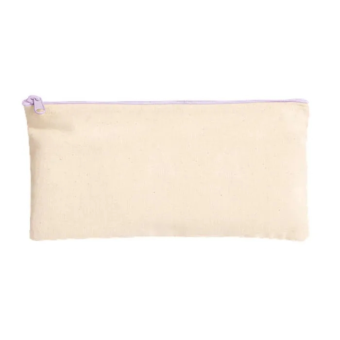Natural Canvas Pouch with Colored Zipper 7