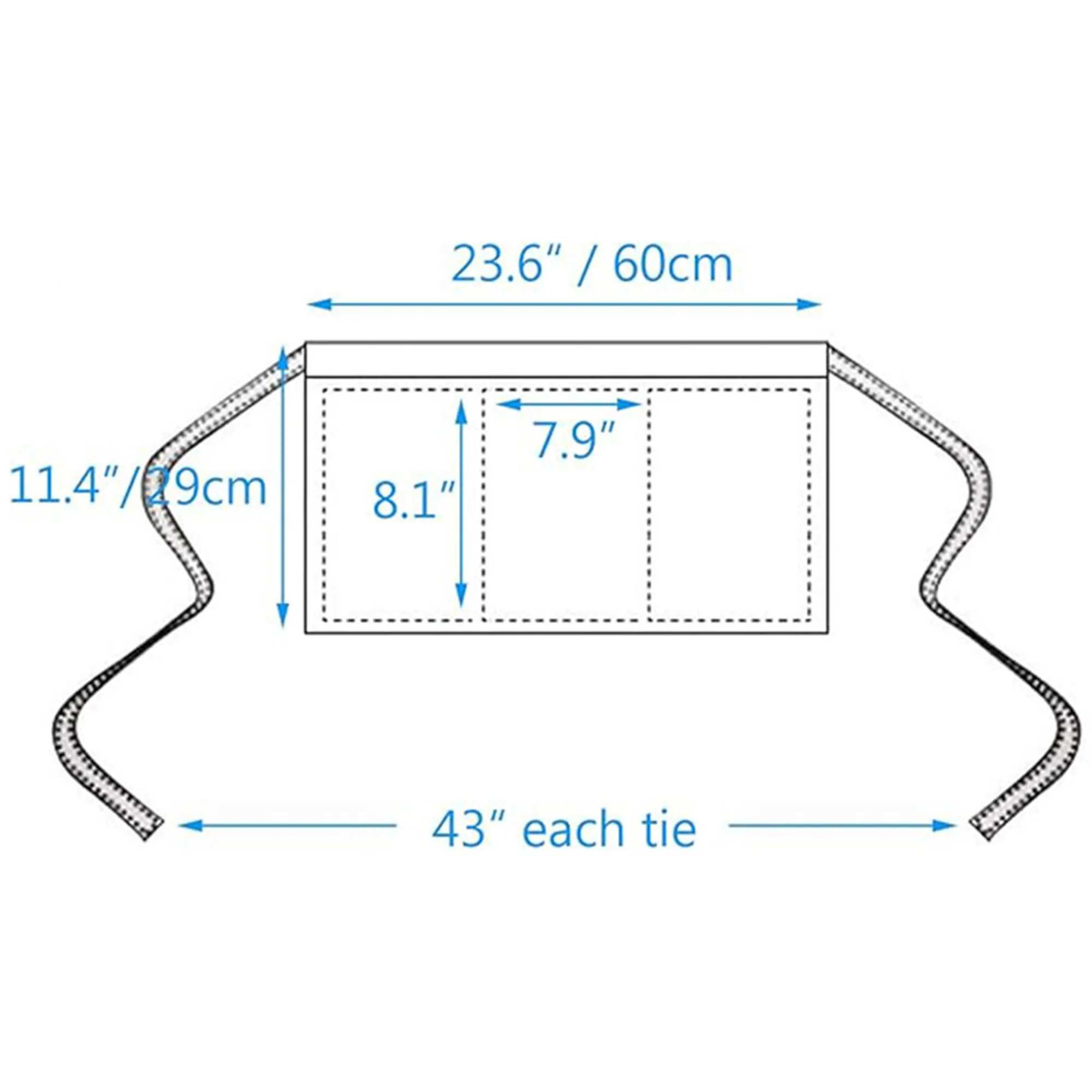 MOQ 20 Multi Pocket Waist Apron Adjustable Server Work 4