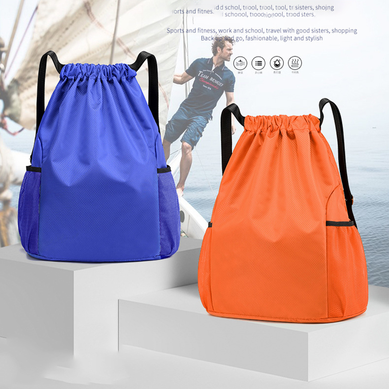 Oxford Sports Fitness Drawstring Backpack w/ Side Pockets 8