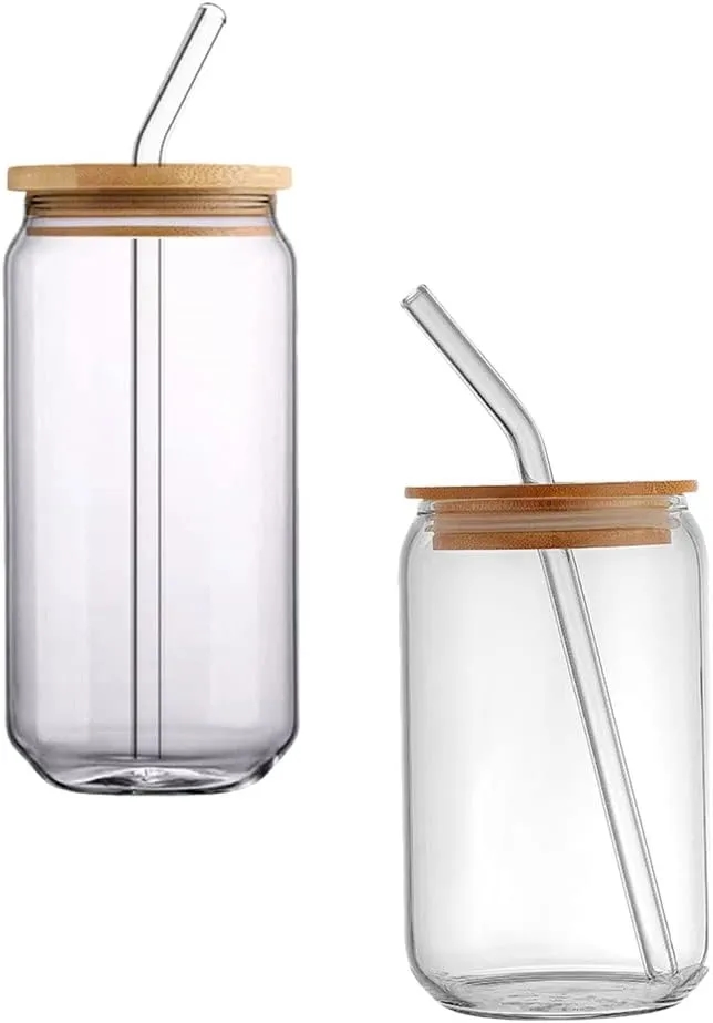 16oz Clear Glass Bamoboo Lid 5