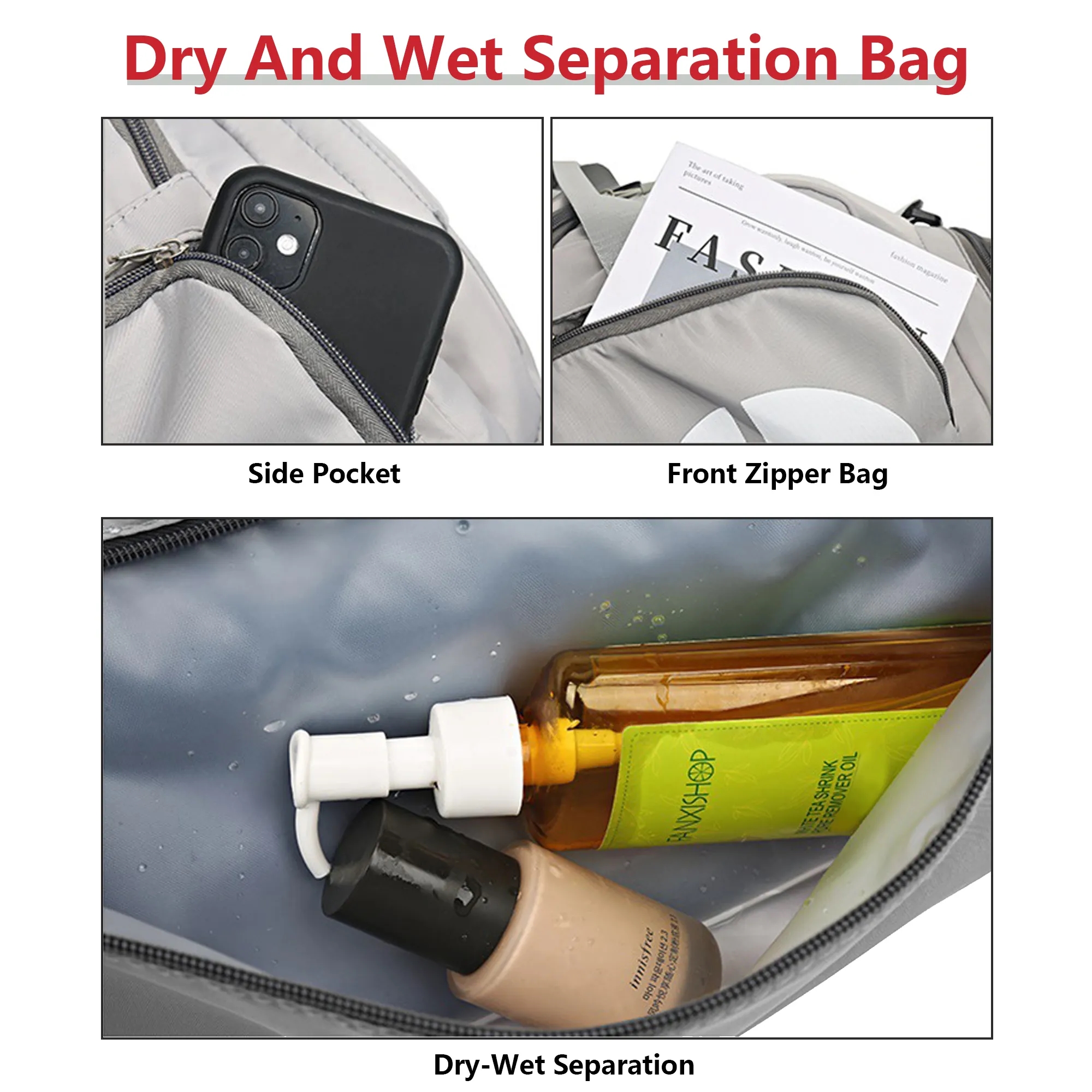 Dry-Wet Backpack With Shoe Compartment Free Shipping 9