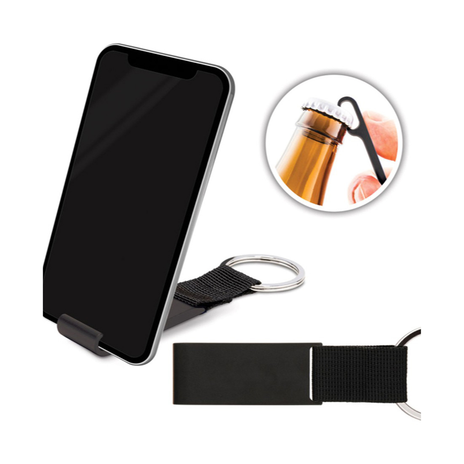 Bottle Opener Phone Stand w/Keychain 4