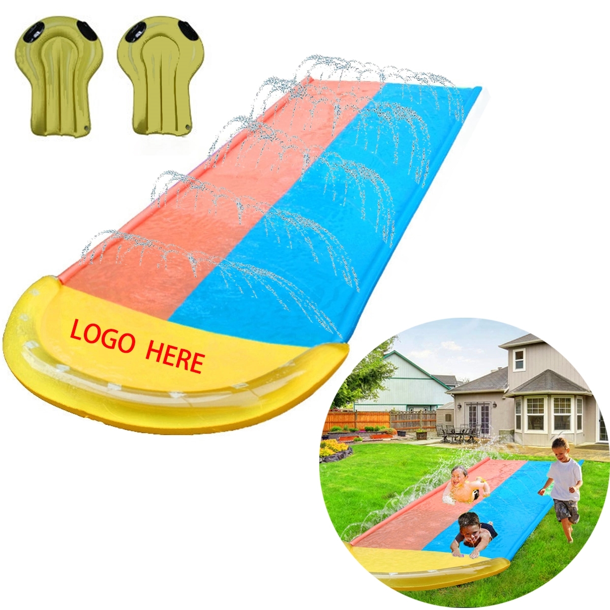 Lawn Water Slip And Slide For Kids With 2 Surfboards 2