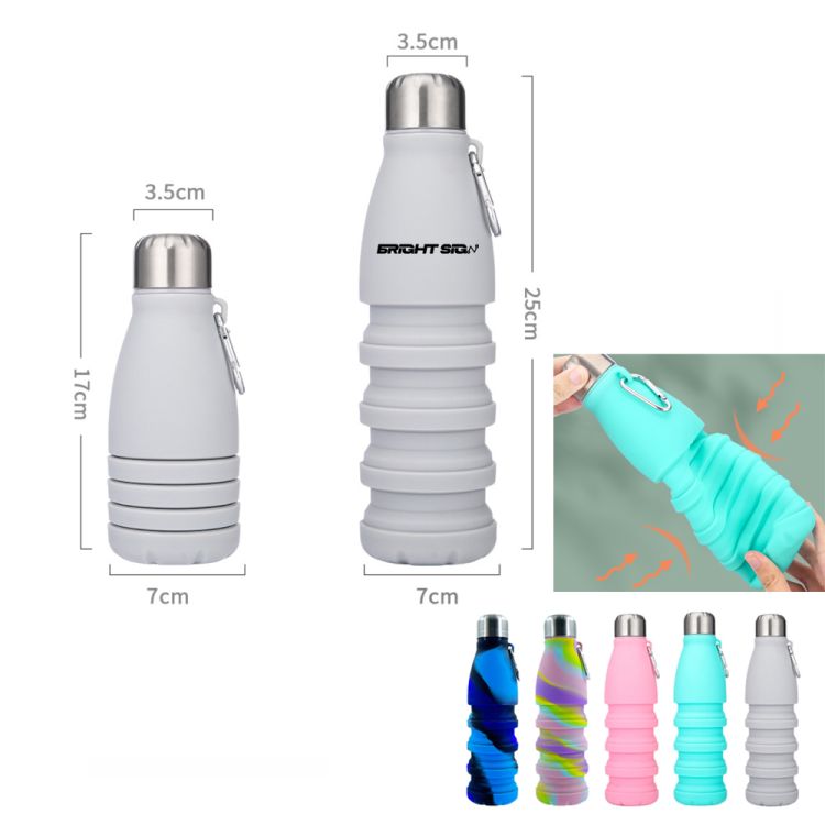 18oz Collapsible Retractable Sports Water Bottle 3