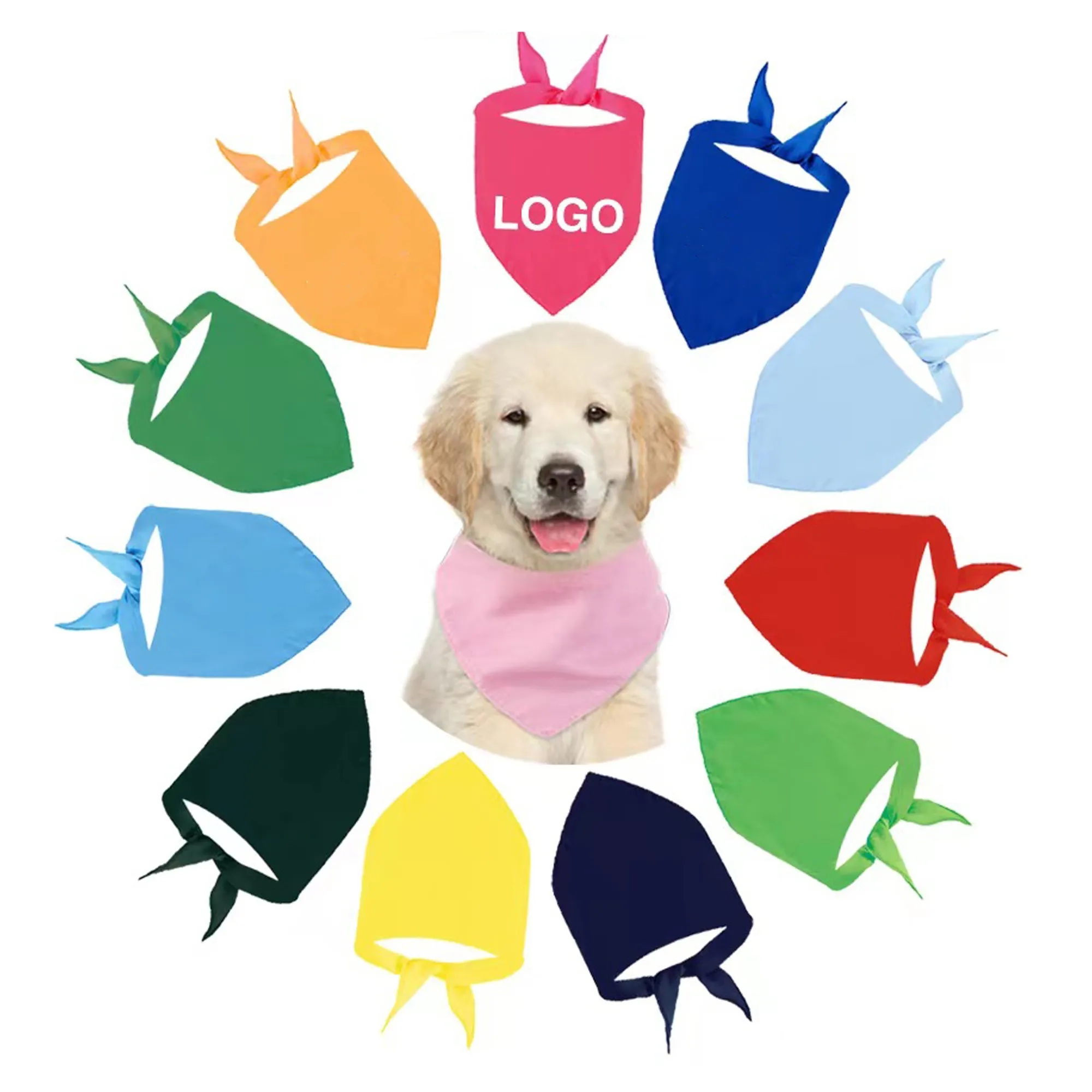 Simple Solid Color Pet Saliva Bandannas 2