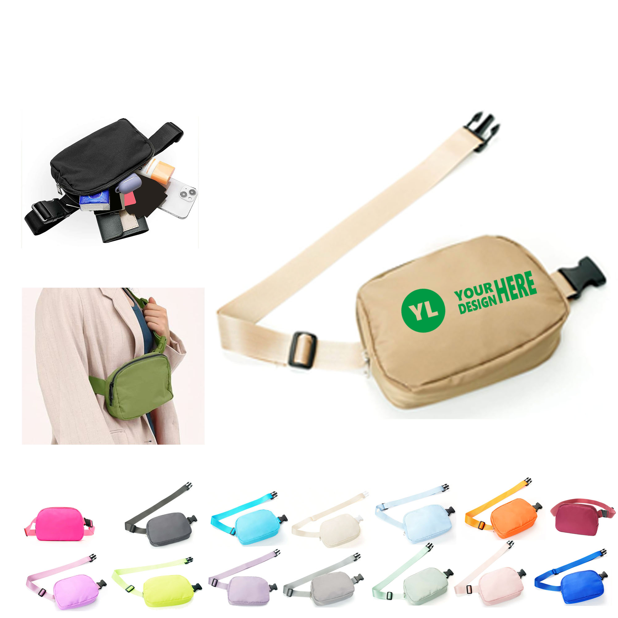 Skin-Friendly Large Capacity Fanny Pack Customized Logo 2