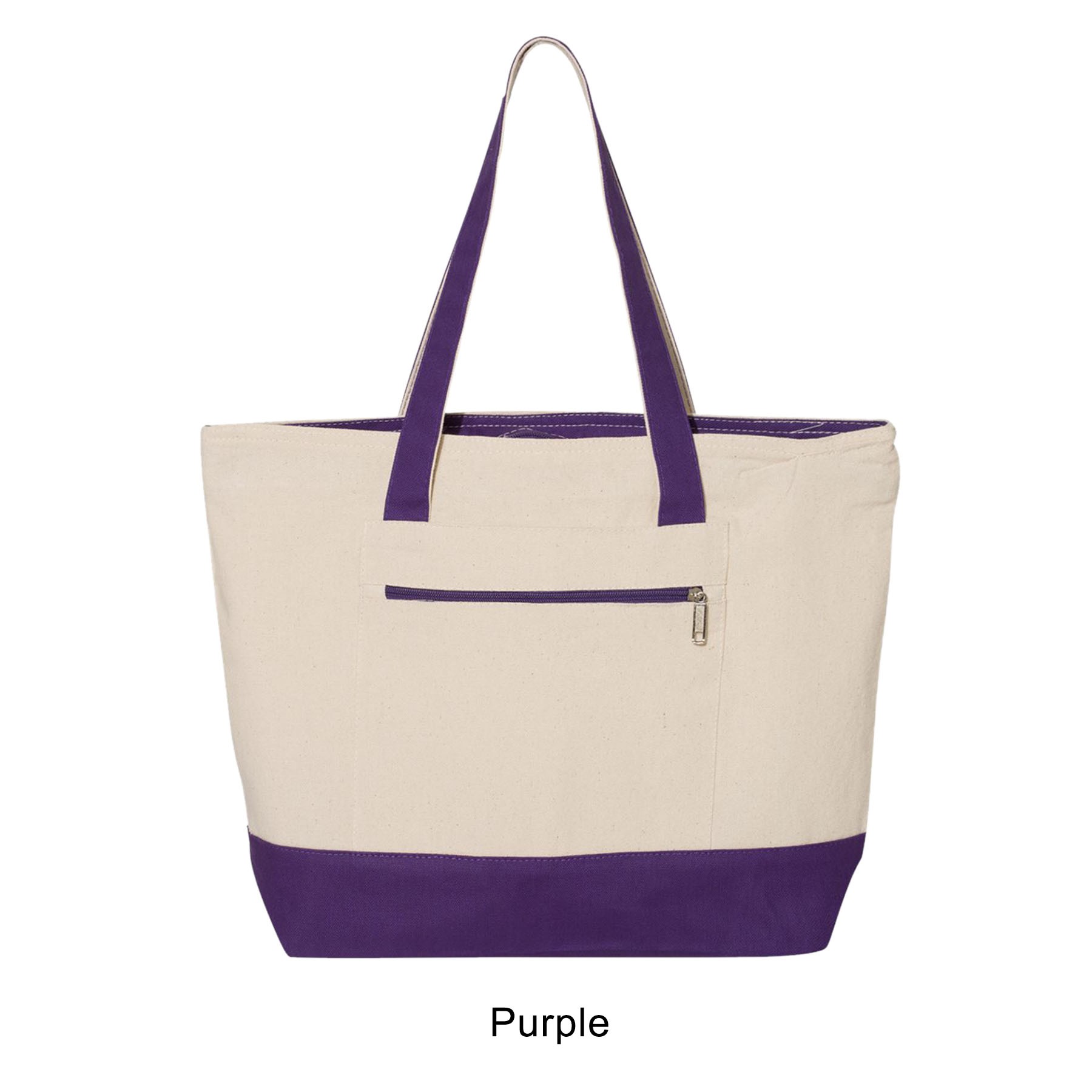 Custom Full Color Canvas Zipper Tote Bag, custom tote bag with logo imprint 6