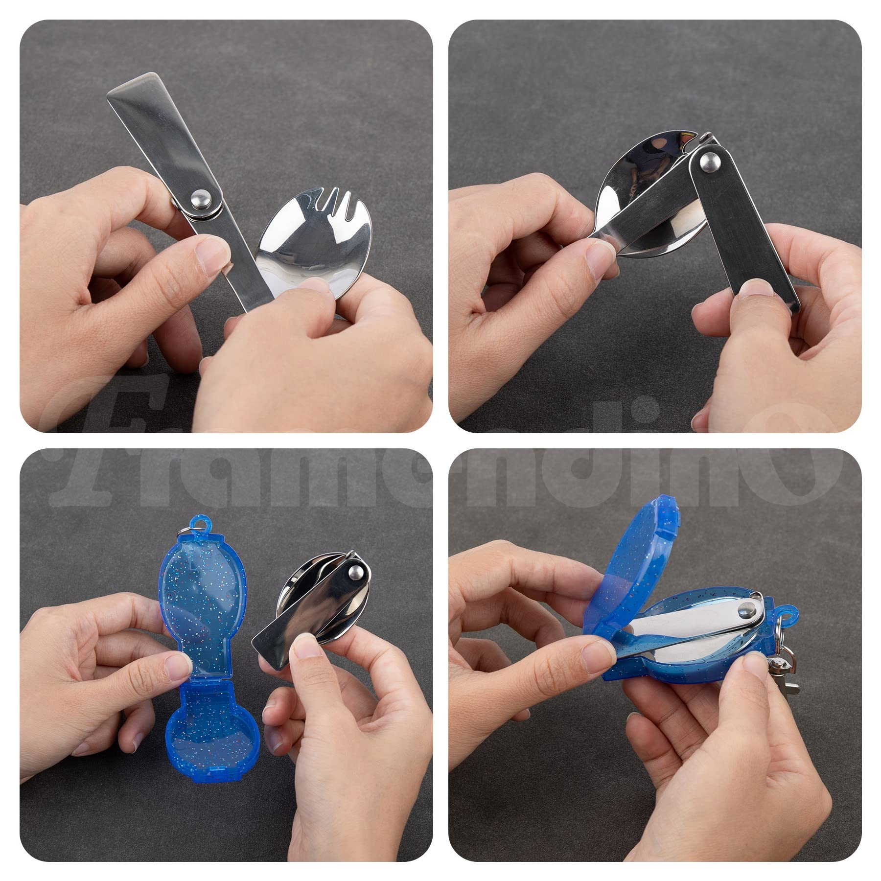 Camping Folding Spoon Fork Outdoor 3