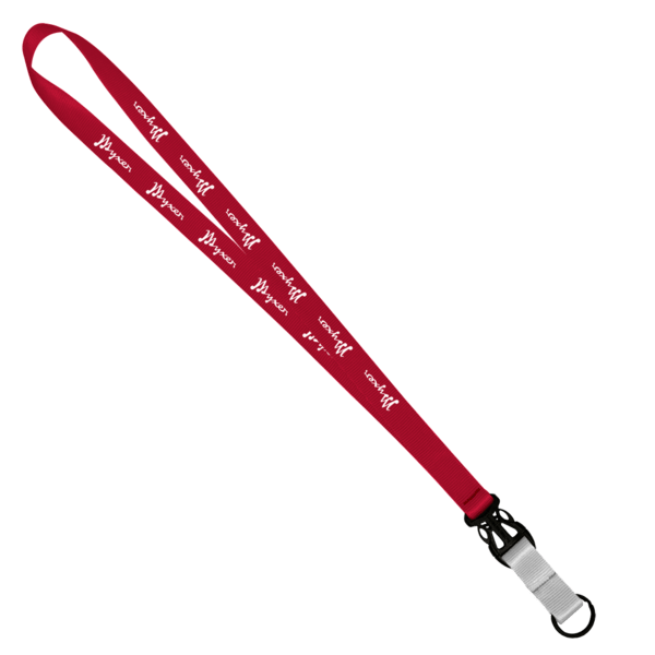 3/4" Multi color (Top and bottom) Nylon Lanyard with Plastic Slide Buckle R 458