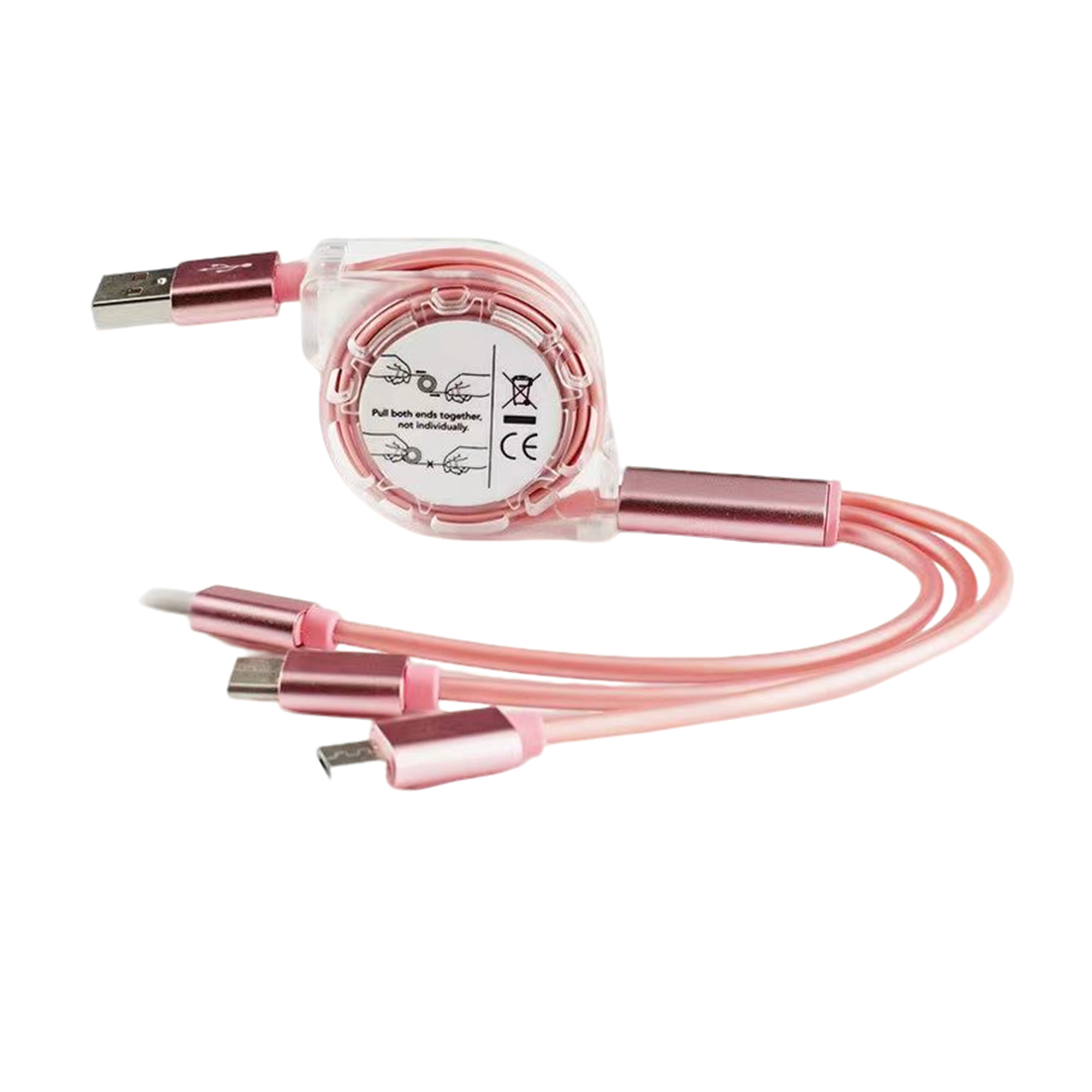 Three In One Retractable Charging Cable With Multiple Connectors 7