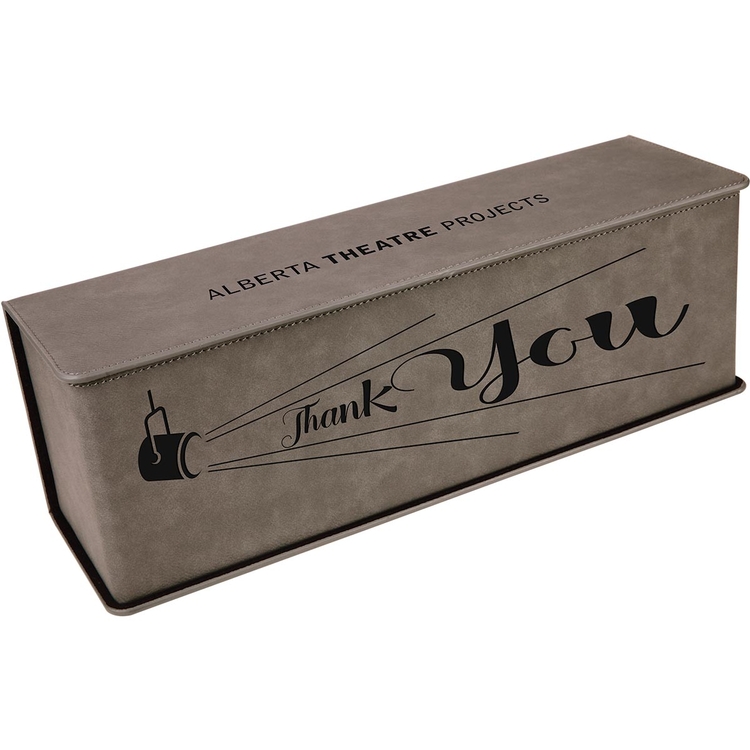 Gray Leatherette Single Wine Box w/ Tools