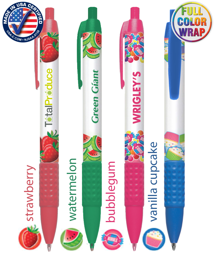 Union Printed, Certified USA Made "Pre-Designed" Full Color Click Grip Pen 2
