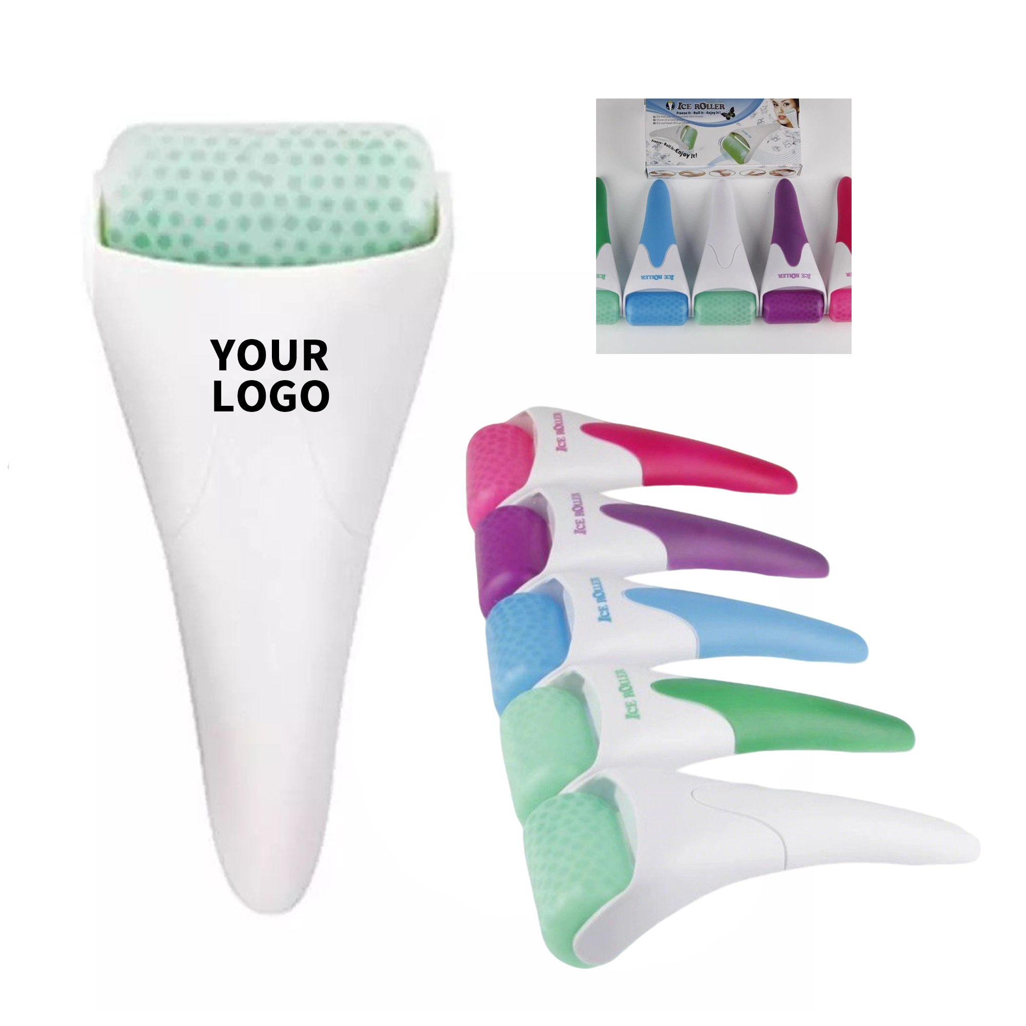 Facial Massage Ice Roller With Plastic Handle 1