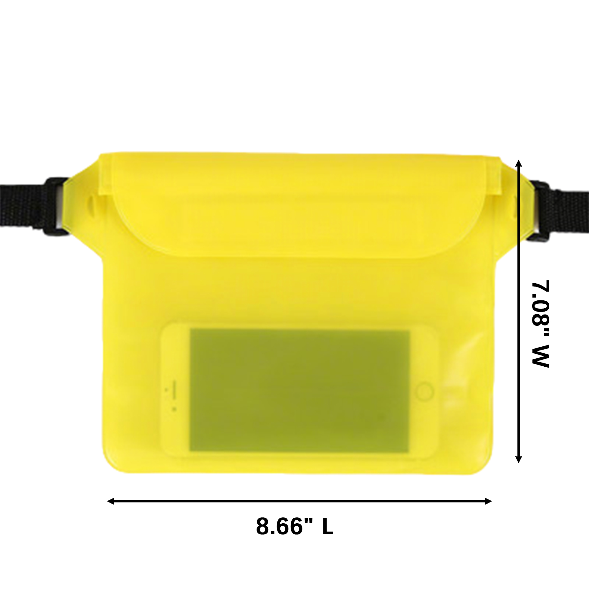 Waterproof Waist Pouch With Touch Screen Window 8.66" x 7.08" 8