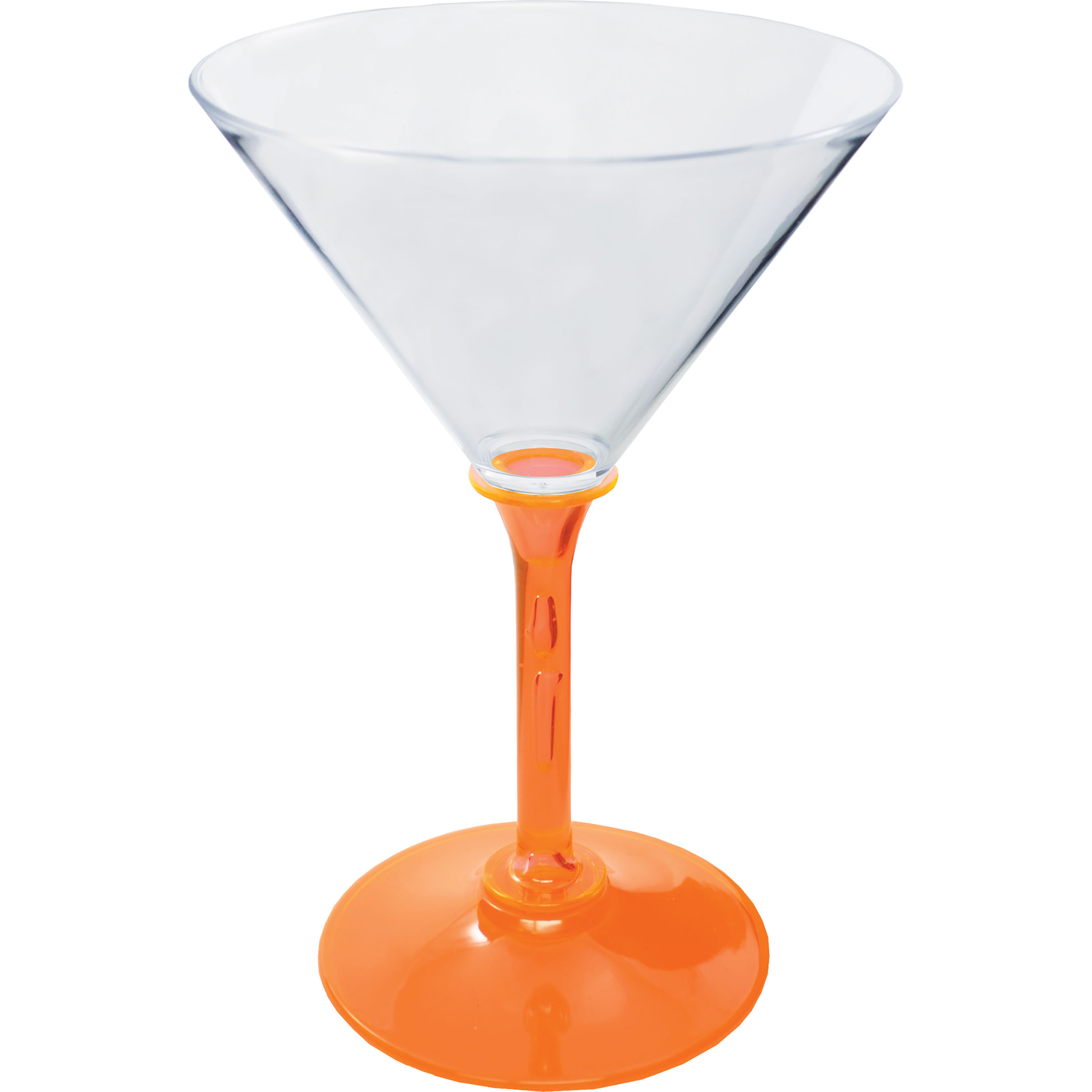 7oz Standard Stem Plastic Martini Glass with Your Choice of Stem Color