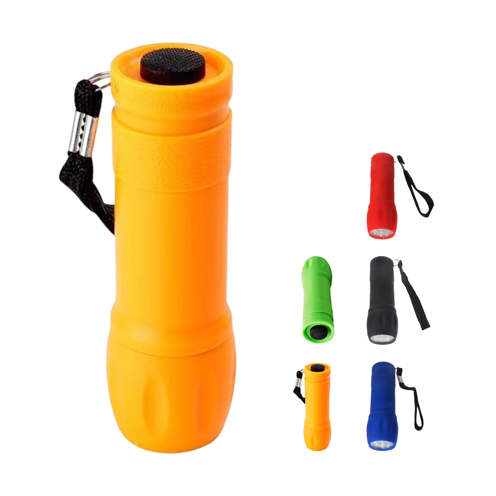 Hard Plastic Pocket Flashlight With Wrist Strap 1.2" Diameter x 4" Length 4