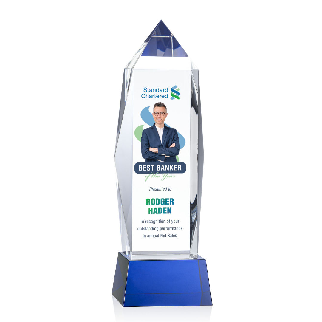 Bloomington VividPrint™ Award on Base - Blue 7