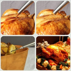 Stainless Steel Turkey Baster Set, custom kitchen gadget with logo imprint 6