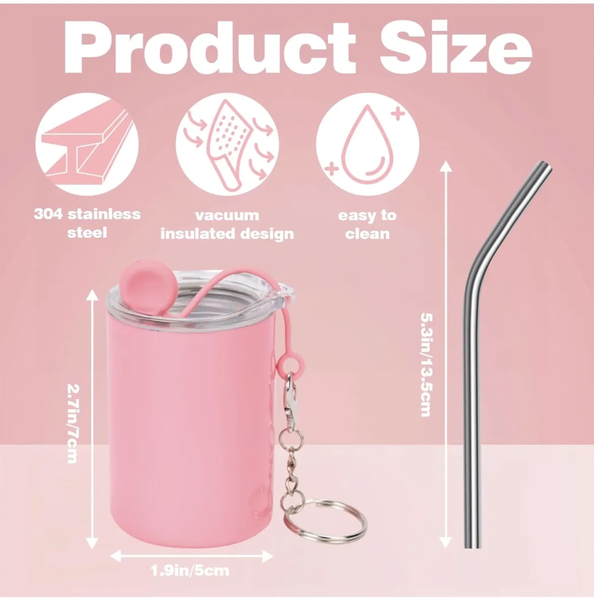 Mini Tumbler Shot Glass with Straw, Lids, Birthday Gifts 6